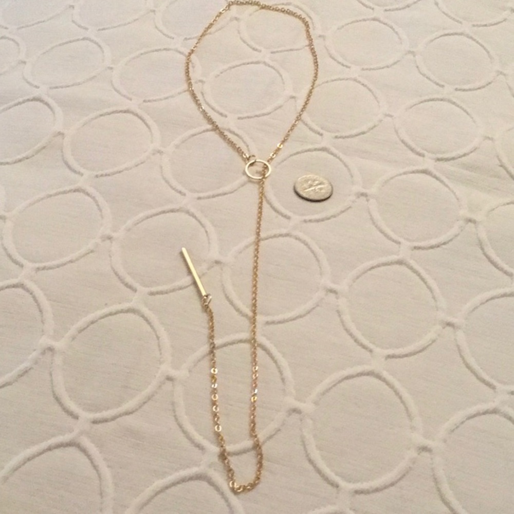 Long lariat circle and drop bar necklace! NWOT